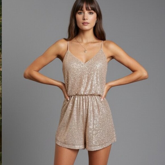 Sequin Cami Romper - Picture 2 of 6